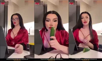 Berfe Ece Talin ifşa sırasında salatalığa sakso çekiyor