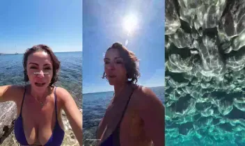 Karolin Fişekçi Su altında Bikinili